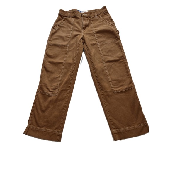 Old Navy Pants - Old Navy Utility Cargo Pants Women's Orange Brown Clay High Rise Straight Lg Sz8